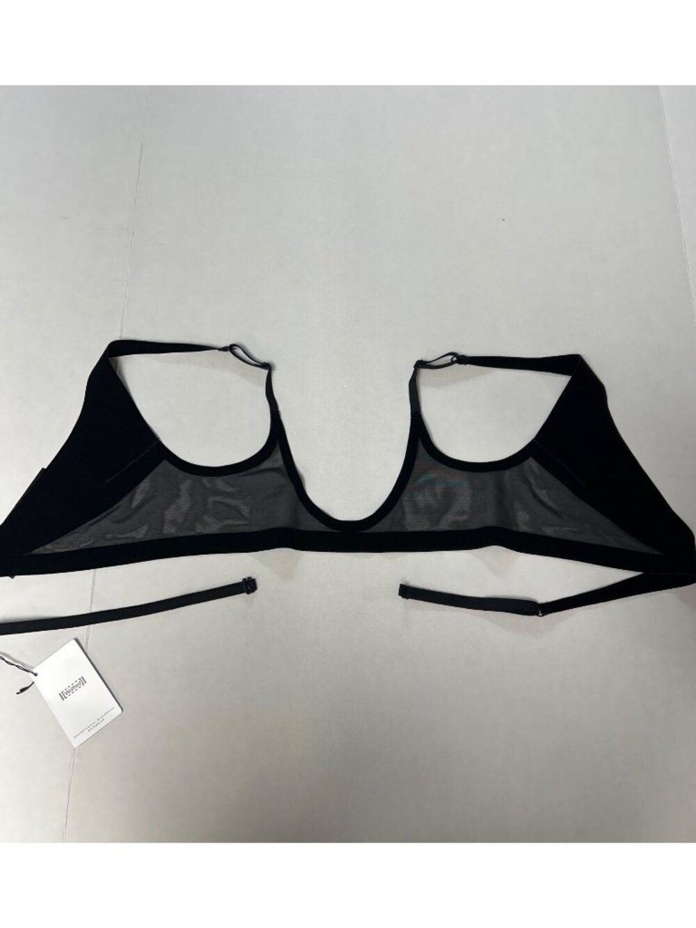Wolford x Mugler Flock Strappy Bra Black Size 36D NWT - Picture 9 of 9